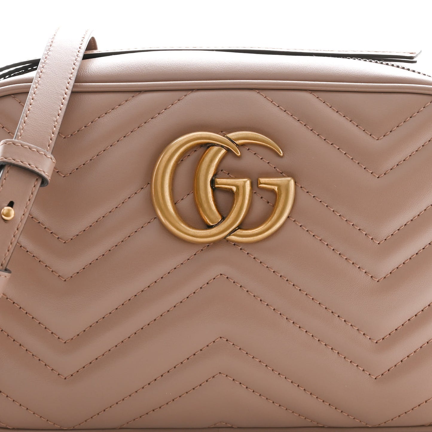 Calfskin Matelasse Small GG Marmont Chain Shoulder Bag Porcelain Rose