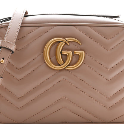 Gucci Calfskin Matelasse Small GG Marmont Chain Shoulder Bag Porcelain Rose 7 of 9