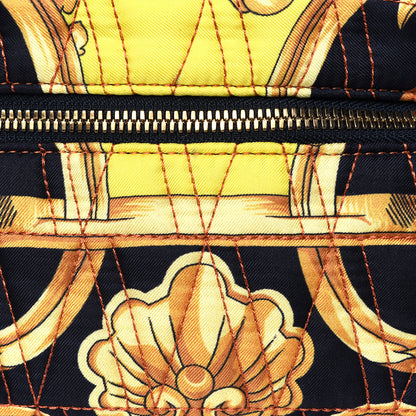 Versace Vitello Nylon Quilted Trapuntata Baroque Print Belt Bag Black Gold 10 of 10