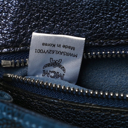 MCM Visetos Crossbody Flap Messenger Blue 6 of 13