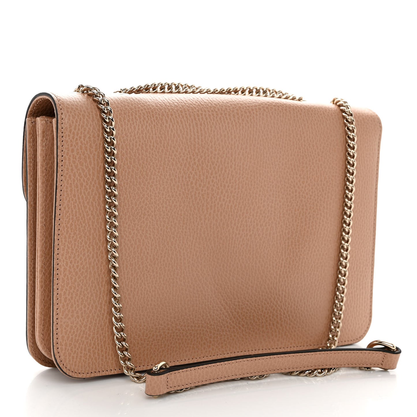 Dollar Calfskin Interlocking G Shoulder Bag Camelia