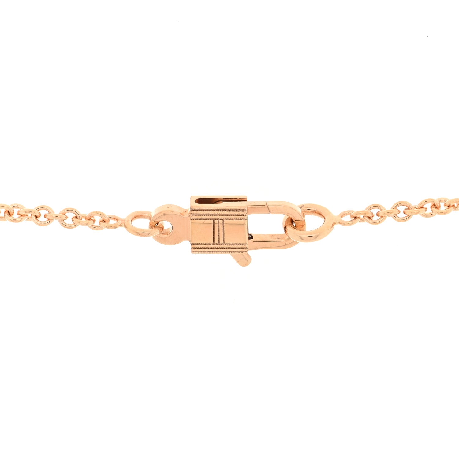 Hermes 18K Rose Gold Diamond Birkin Amulettes Pendant Necklace 4 of 6