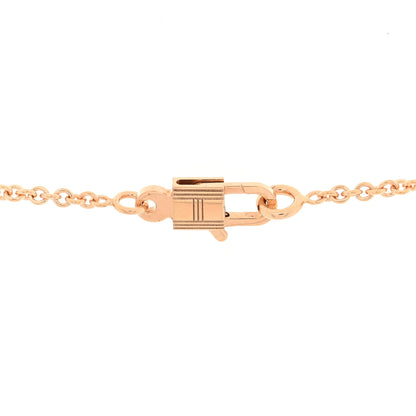 Hermes 18K Rose Gold Diamond Birkin Amulettes Pendant Necklace 4 of 6