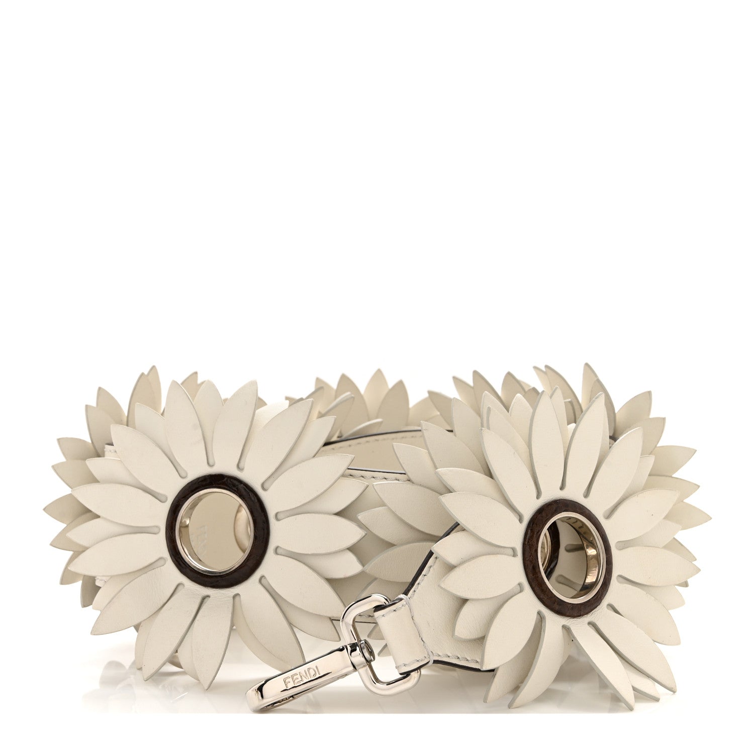 Fendi Calfskin Flower Strap You White 1 of 7