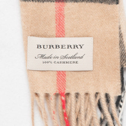 Burberry Cashmere Giant Check Fringe Scarf Camel 3 of 5