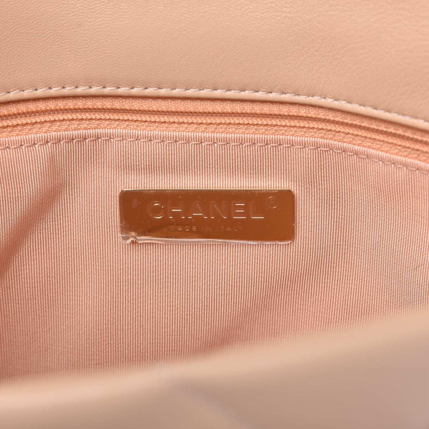 Lambskin Quilted Medium Chanel 19 Flap Beige