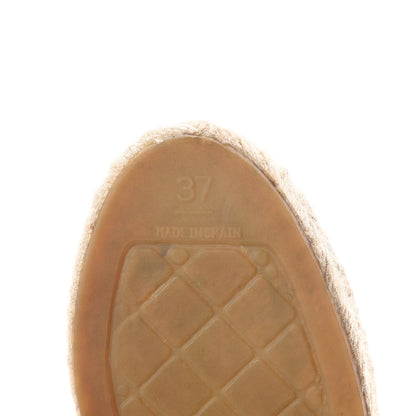 Chanel Lambskin CC Espadrilles 37 Beige Black 6 of 7
