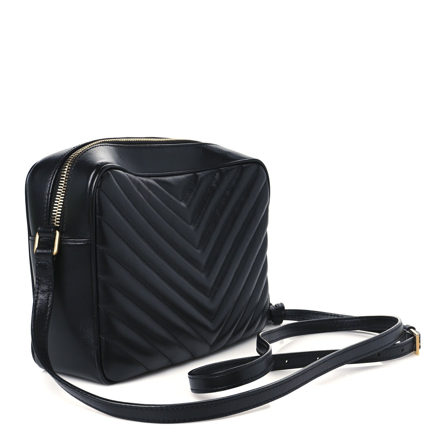 Saint Laurent Calfskin Matelasse Monogram Lou Camera Bag Black 3 of 10