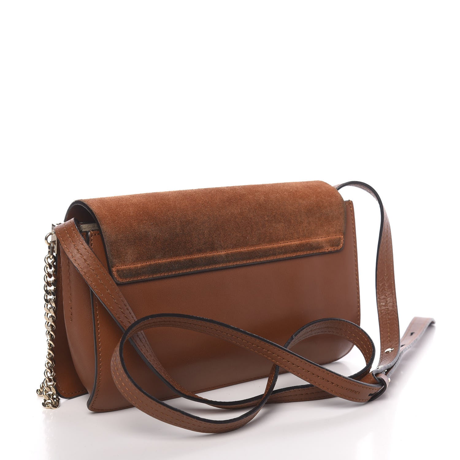 Chloe Suede Calfskin Small Faye Shoulder Bag Tobacco 3 of 11