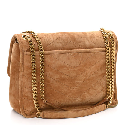 Saint Laurent Suede Monogram Medium Niki Chain Satchel Cinnamon 3 of 10