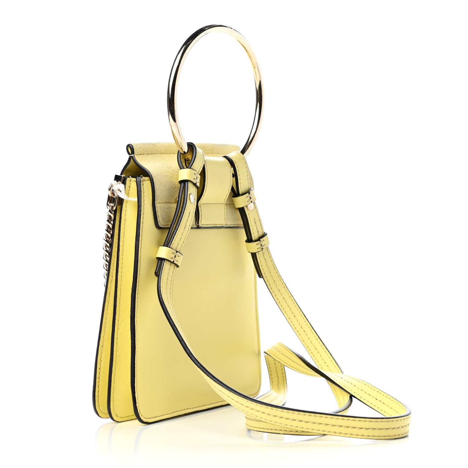 Chloe Suede Calfskin Mini Faye Bracelet Bag Lemonade 3 of 9