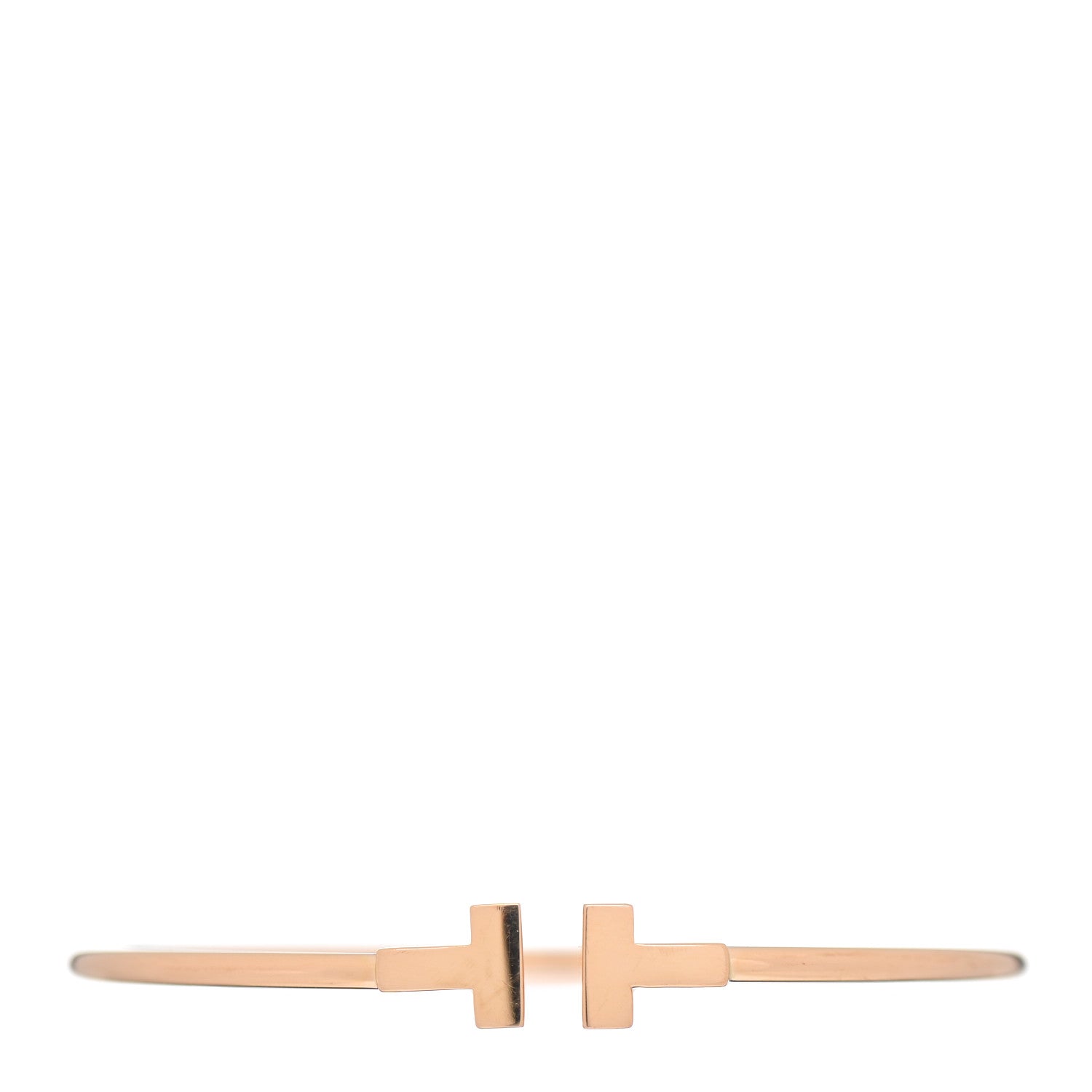 Tiffany 18K Rose Gold Narrow T Wire Bracelet 1 of 5