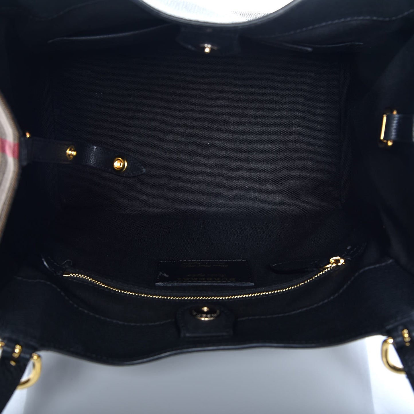 Grainy Calfskin House Check Small Canterbury Black