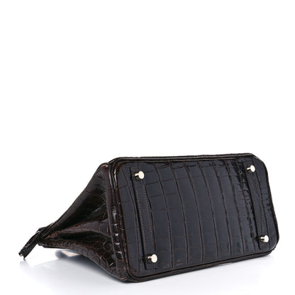 Hermes Shiny Niloticus Crocodile Birkin 30 Havane 4 of 13