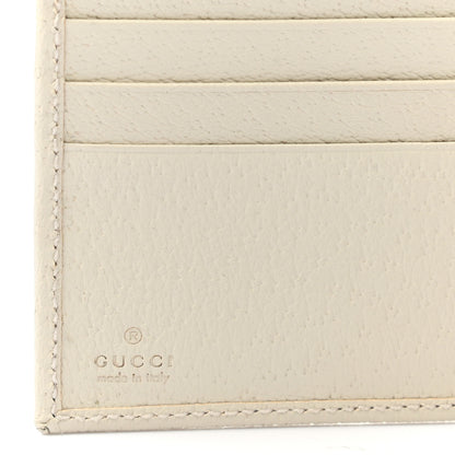 Gucci GG Supreme Monogram Textured Calfskin Web Mens Ophidia Bi-Fold Coin Wallet Beige Ebony Mystic White 6 of 9