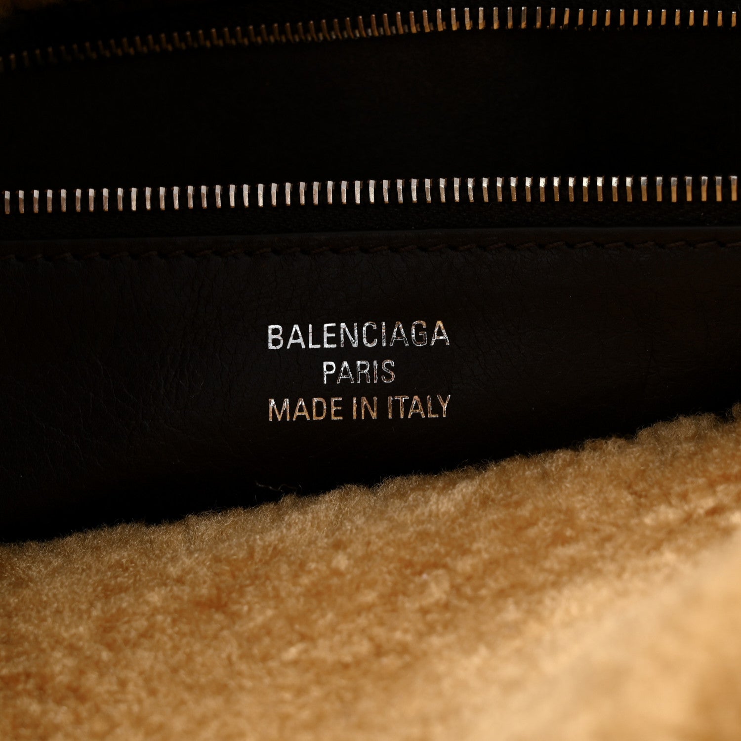 Balenciaga Crushed Calfskin Shearling Medium Rodeo Top Handle Handbag Brown Beige 7 of 10