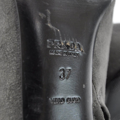 Prada Suede Ankle Boots 37 Grey 8 of 8