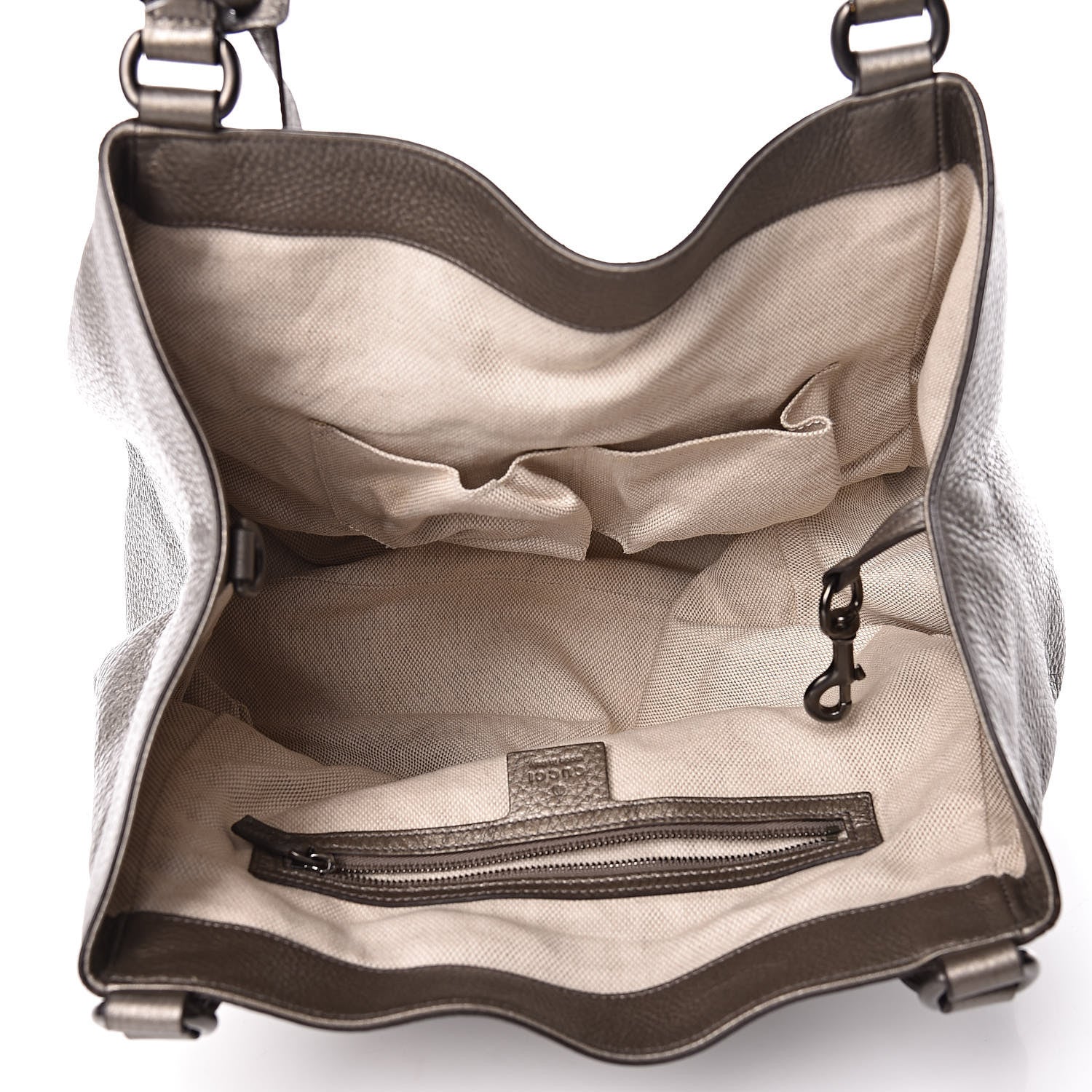 Gucci Metallic Pebbled Calfskin Medium Soho Shoulder Bag Sasso 5 of 10