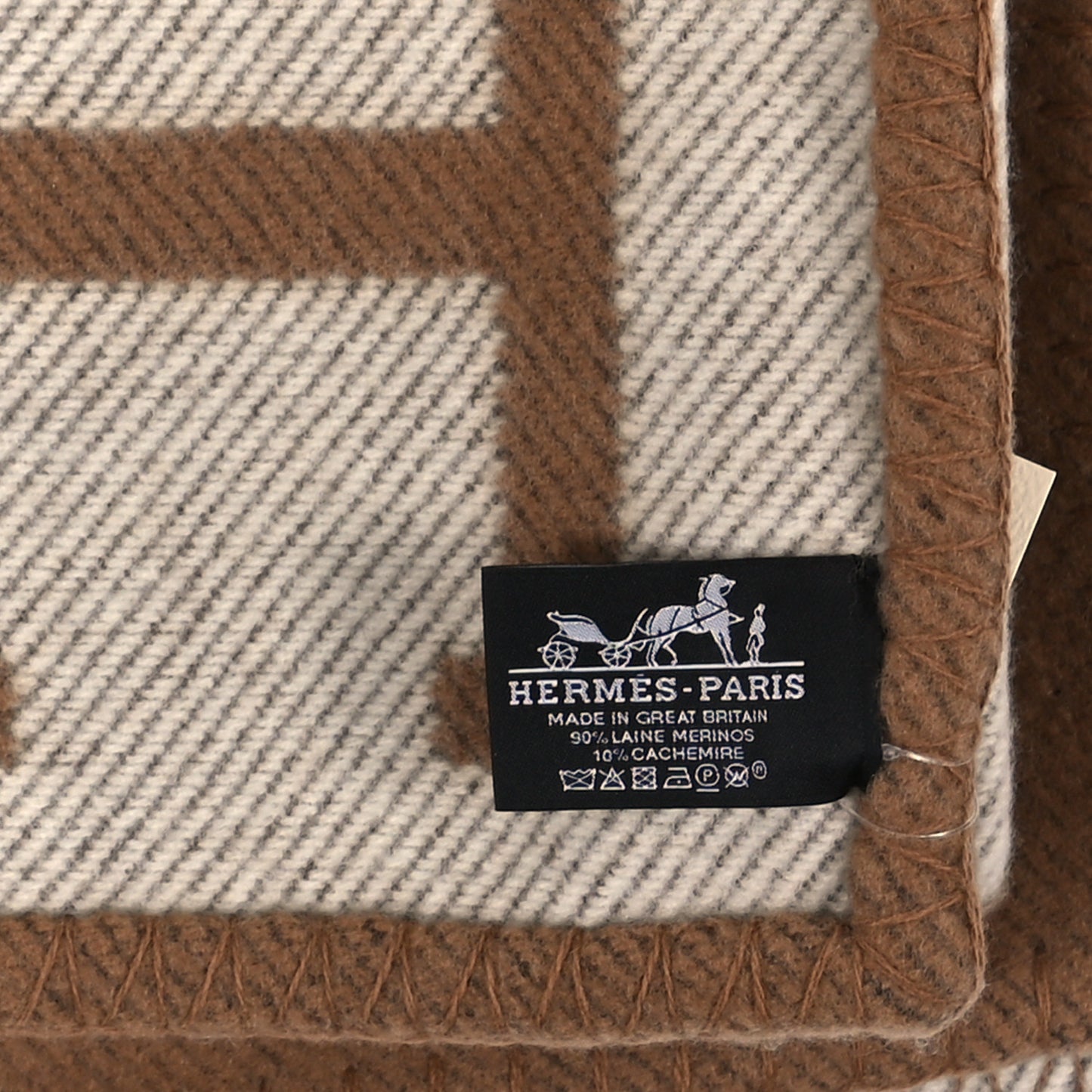 Wool Cashmere Avalon Blanket Ecru Camel