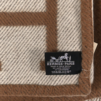 Hermes Wool Cashmere Avalon Blanket Ecru Camel 3 of 3