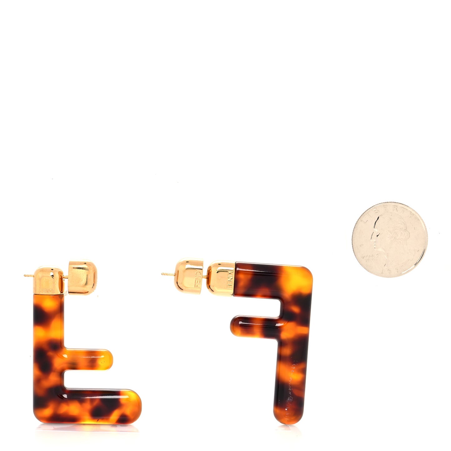 Plexiglass F Earrings Brown