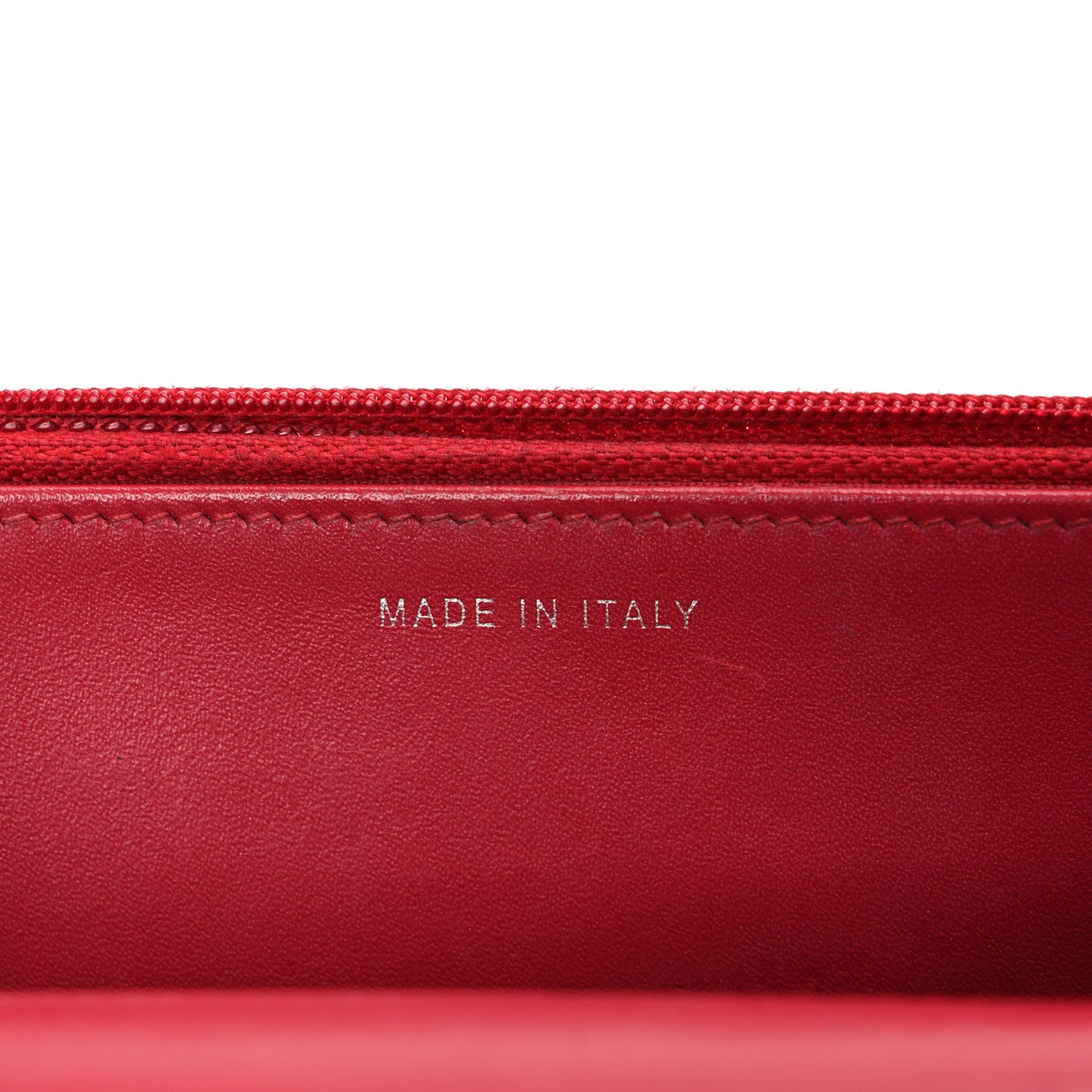 Patent Calfskin Quilted Boy Wallet On Chain WOC Red