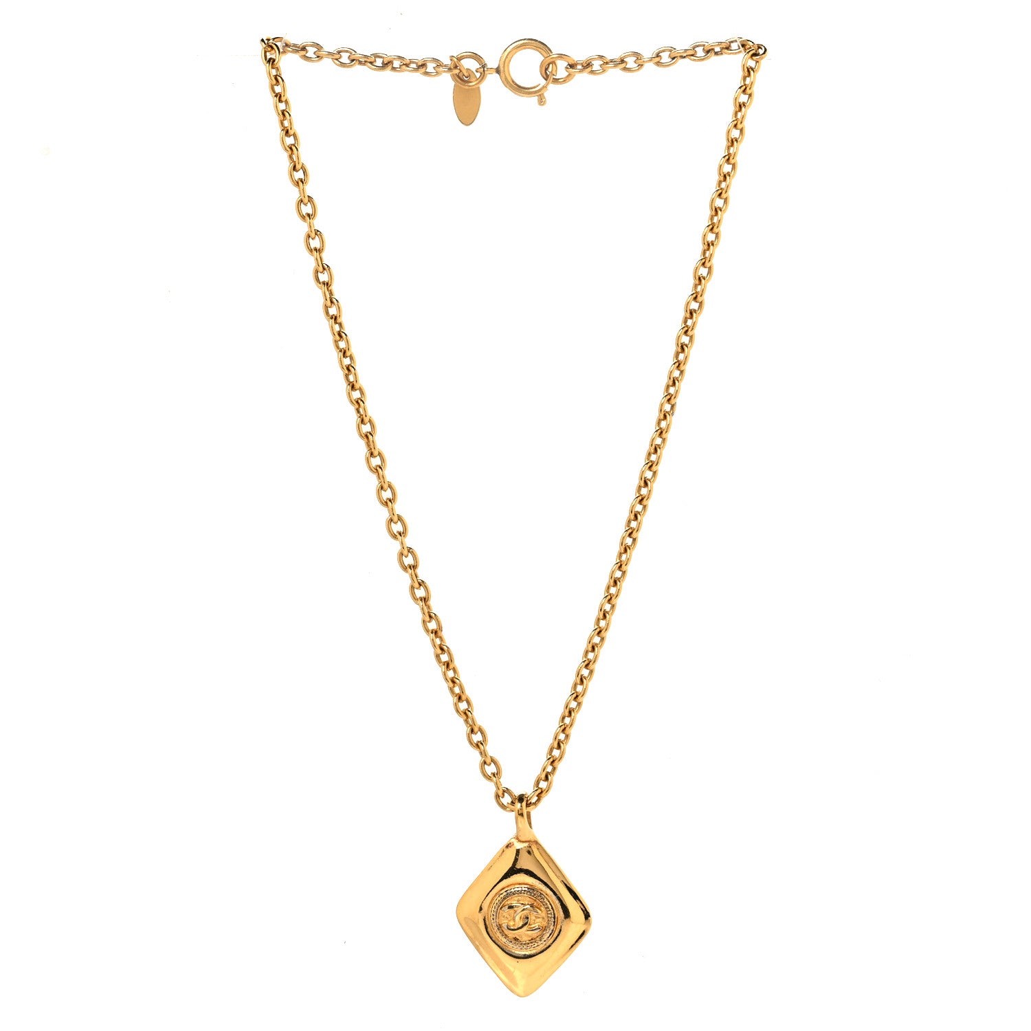 Chanel CC Chain Pendant Long Necklace Gold 3 of 5
