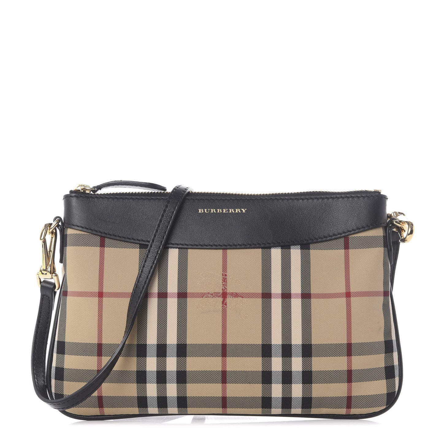 Horseferry Check Peyton Crossbody Clutch Bag Black