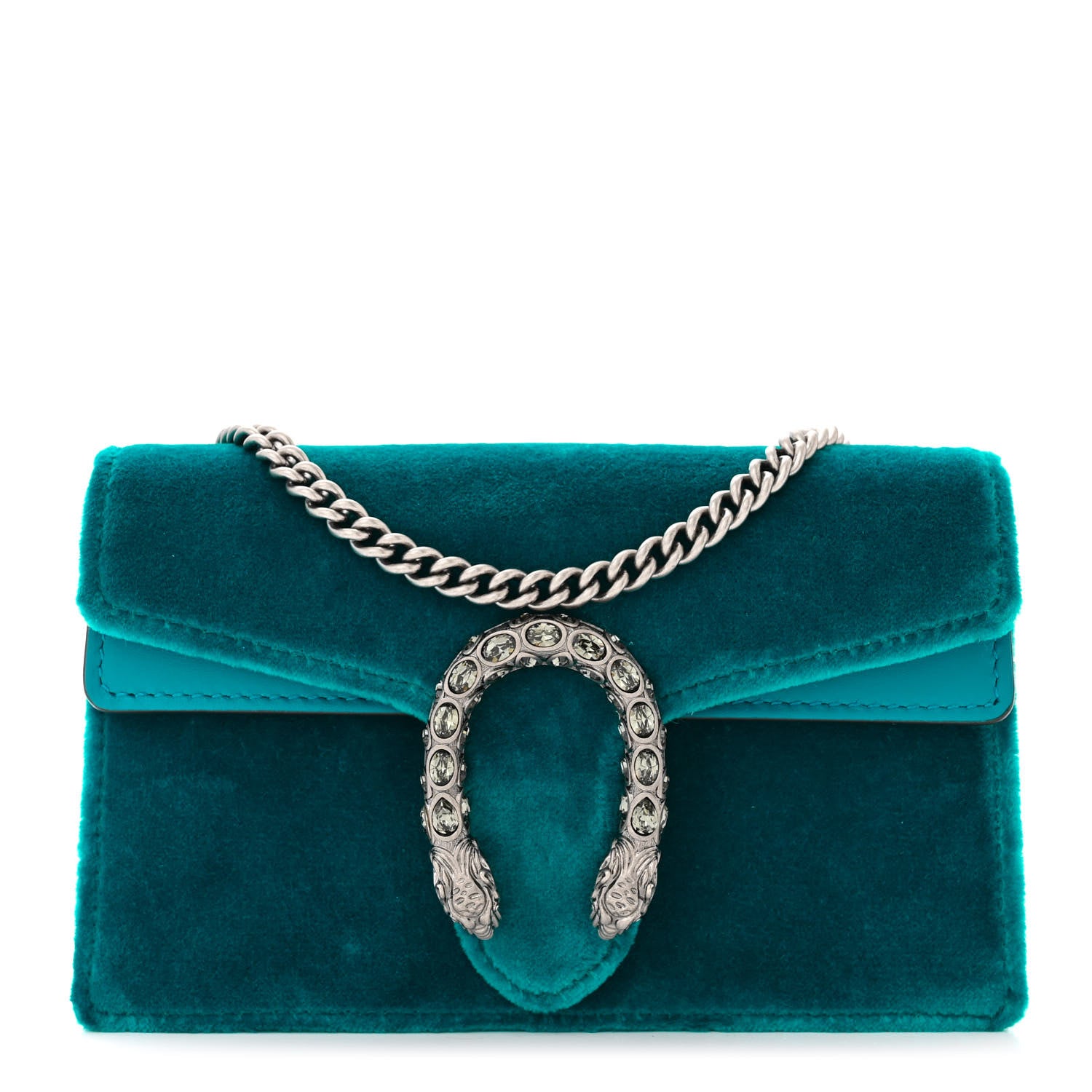 Gucci Velvet Super Mini Dionysus Shoulder Bag Pavone Cyan 1 of 10