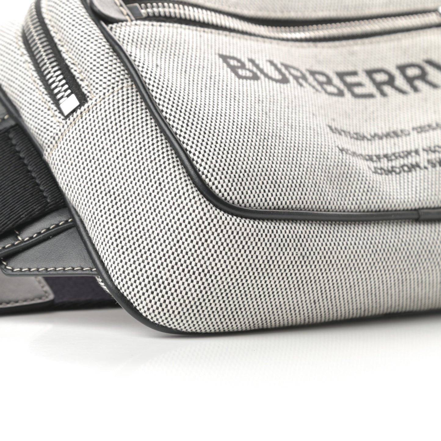 Canvas Horseferry Print Bum Bag Black