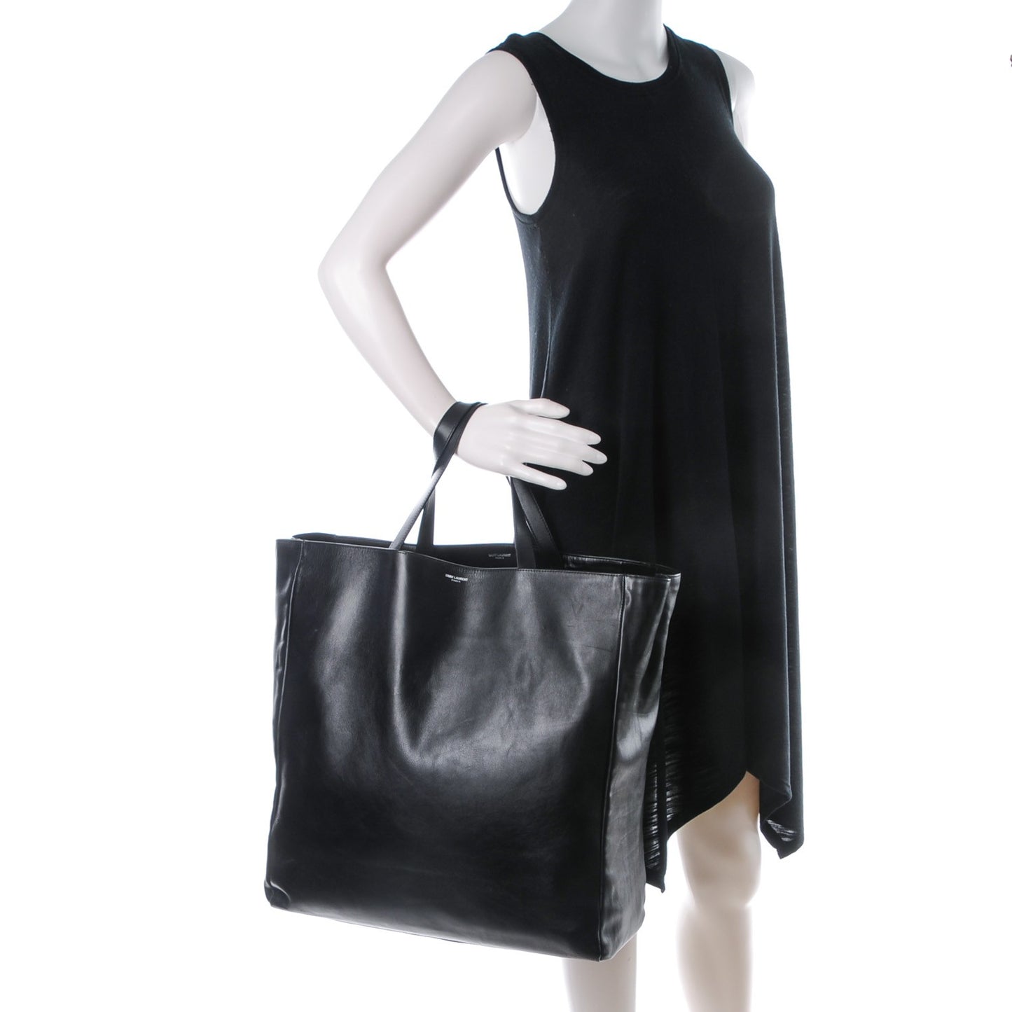 Calfskin Suede Reversible Shopping Tote Black