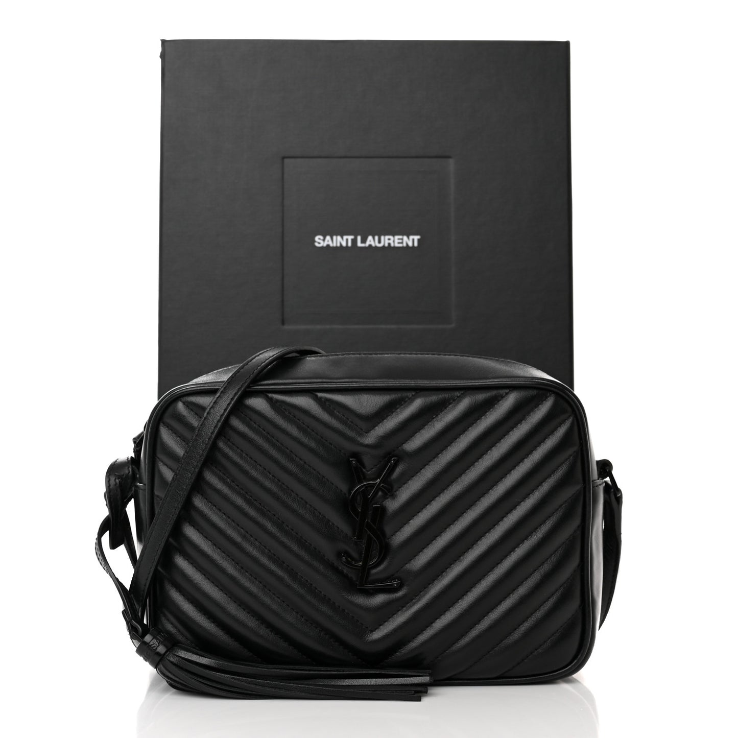 Calfskin Matelasse Monogram Monochrome Lou Camera Bag Black