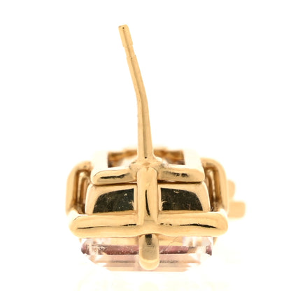 Chanel Crystal Tweed CC Drop Earrings Pink Gold 5 of 5