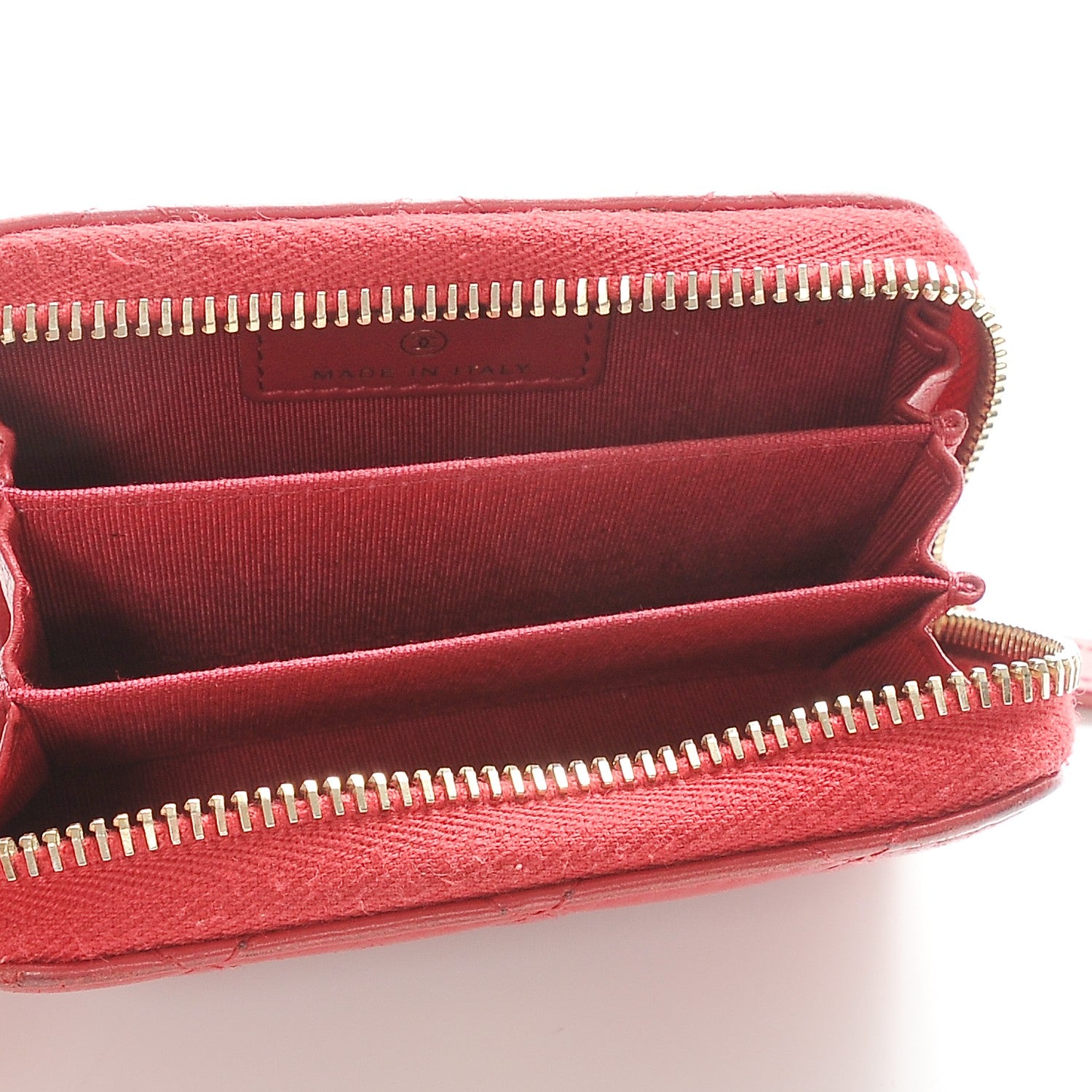 Chanel Lambskin Quilted Zip Around Coin Purse Wallet Dark Pink 5 of 8