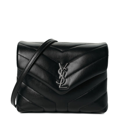 Saint Laurent Calfskin Y Quilted Monogram Toy Loulou Crossbody Bag Black 1 of 8