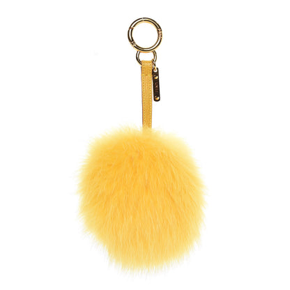 Fendi Fox Fur Pom Pom Bag Charm Yellow 1 of 4