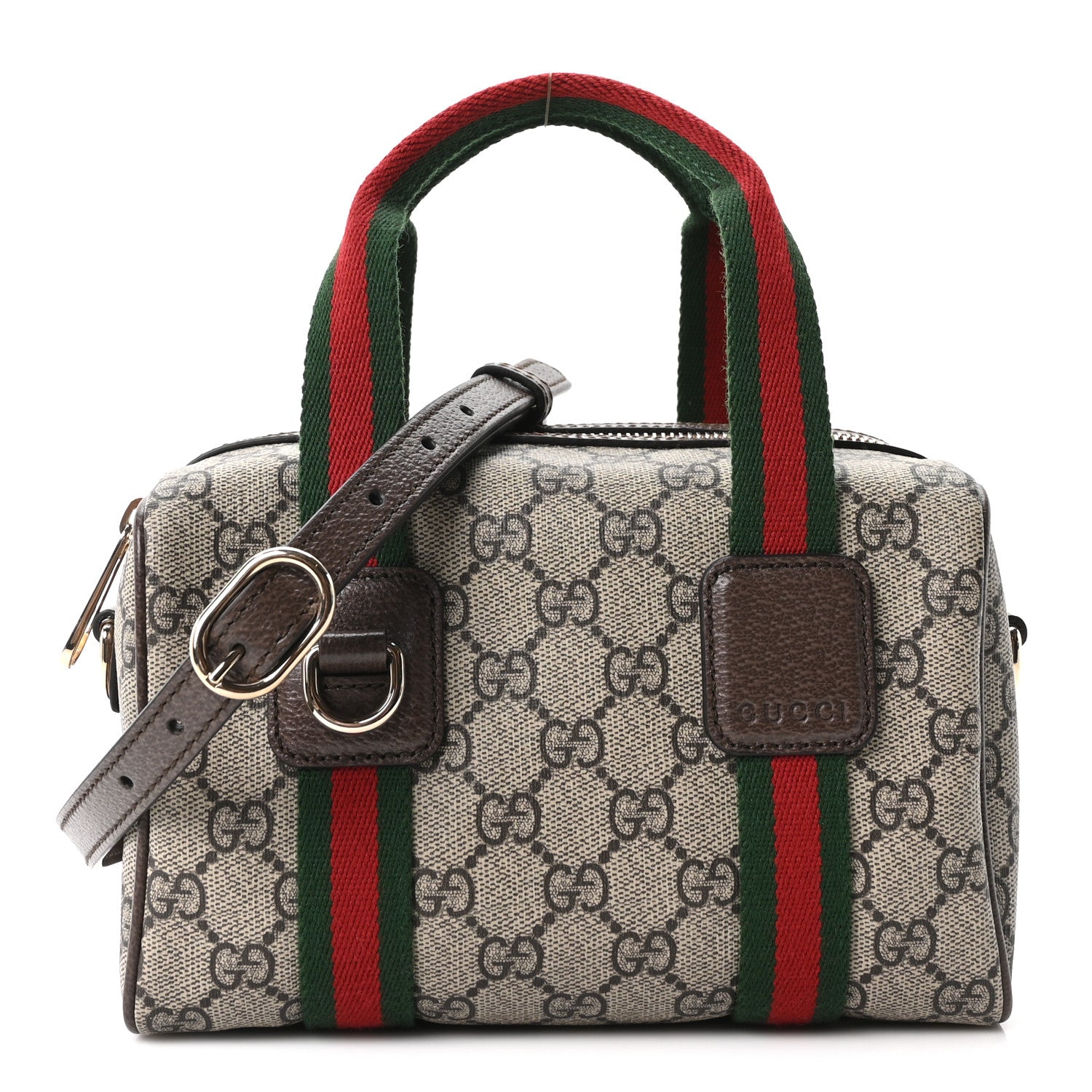 Gucci GG Supreme Web Mini GG Top Handle Bag Beige Ebony New Acero 1 of 10