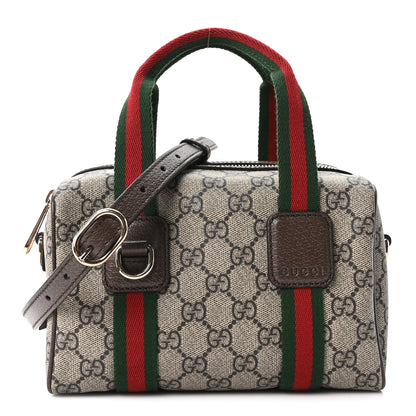 Gucci GG Supreme Web Mini GG Top Handle Bag Beige Ebony New Acero 1 of 10