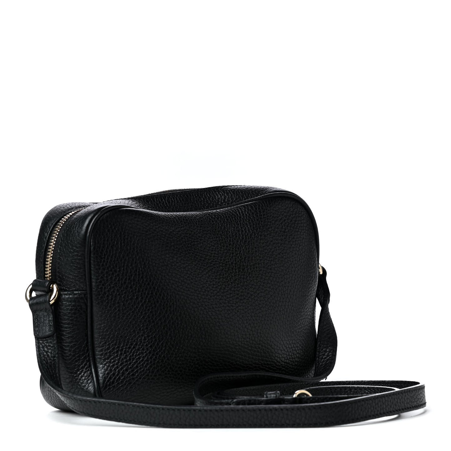 Pebbled Calfskin Small Soho Disco Bag Black