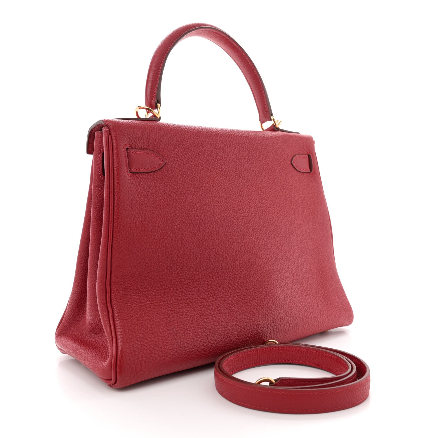 Hermes Togo Kelly Retourne 28 Rouge Vif 3 of 11