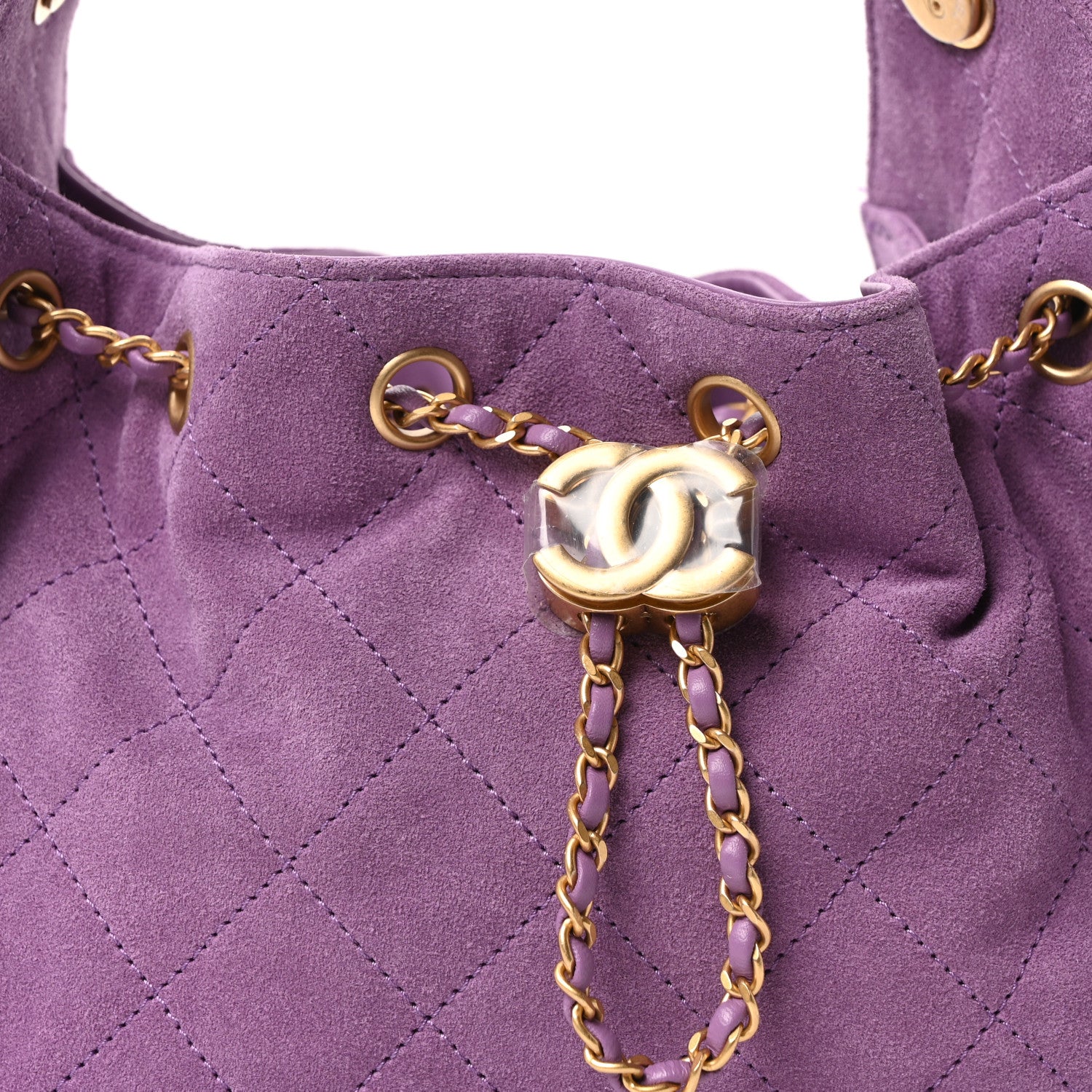 Chanel Suede Quilted Mini Chanel 25 Handbag Purple 8 of 10
