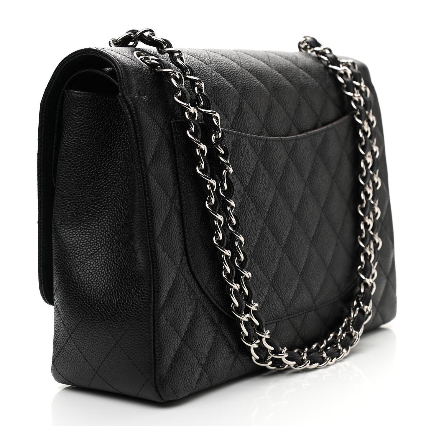 Caviar Quilted Maxi Double Flap Black