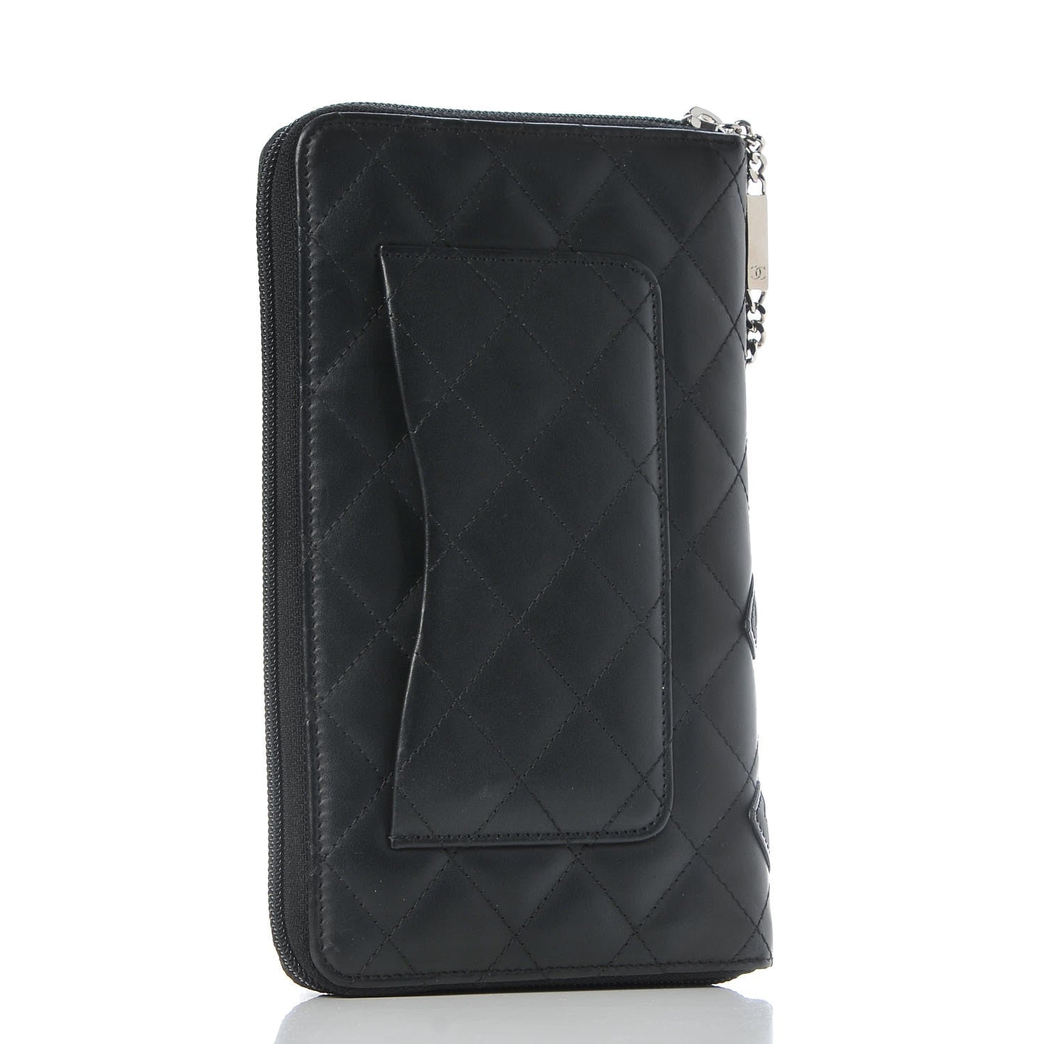 Chanel Calfskin Cambon Zip Around Organizer Wallet Black 3 of 12