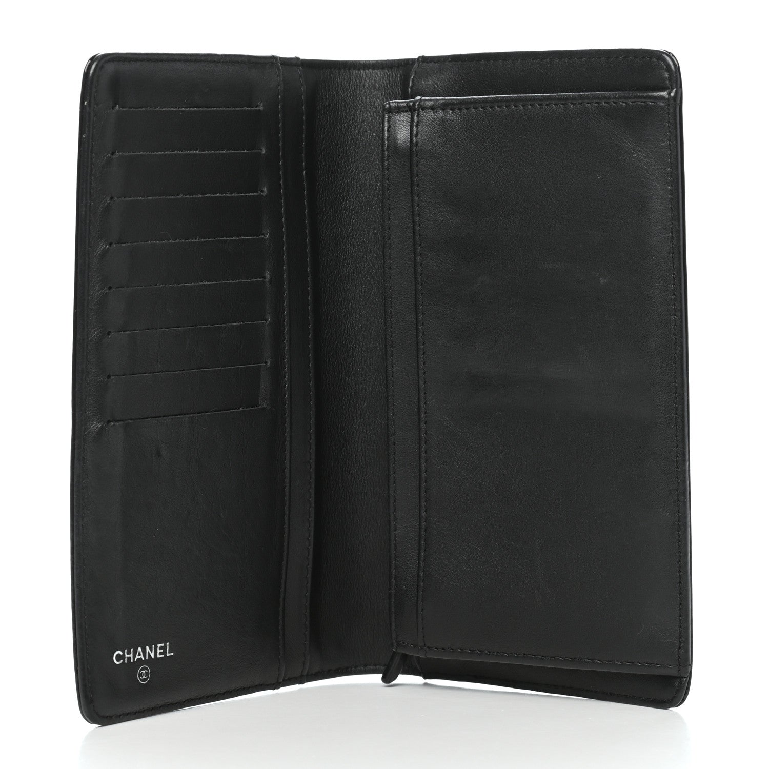 Chanel Patent Camellia Yen Wallet Black 4 of 10