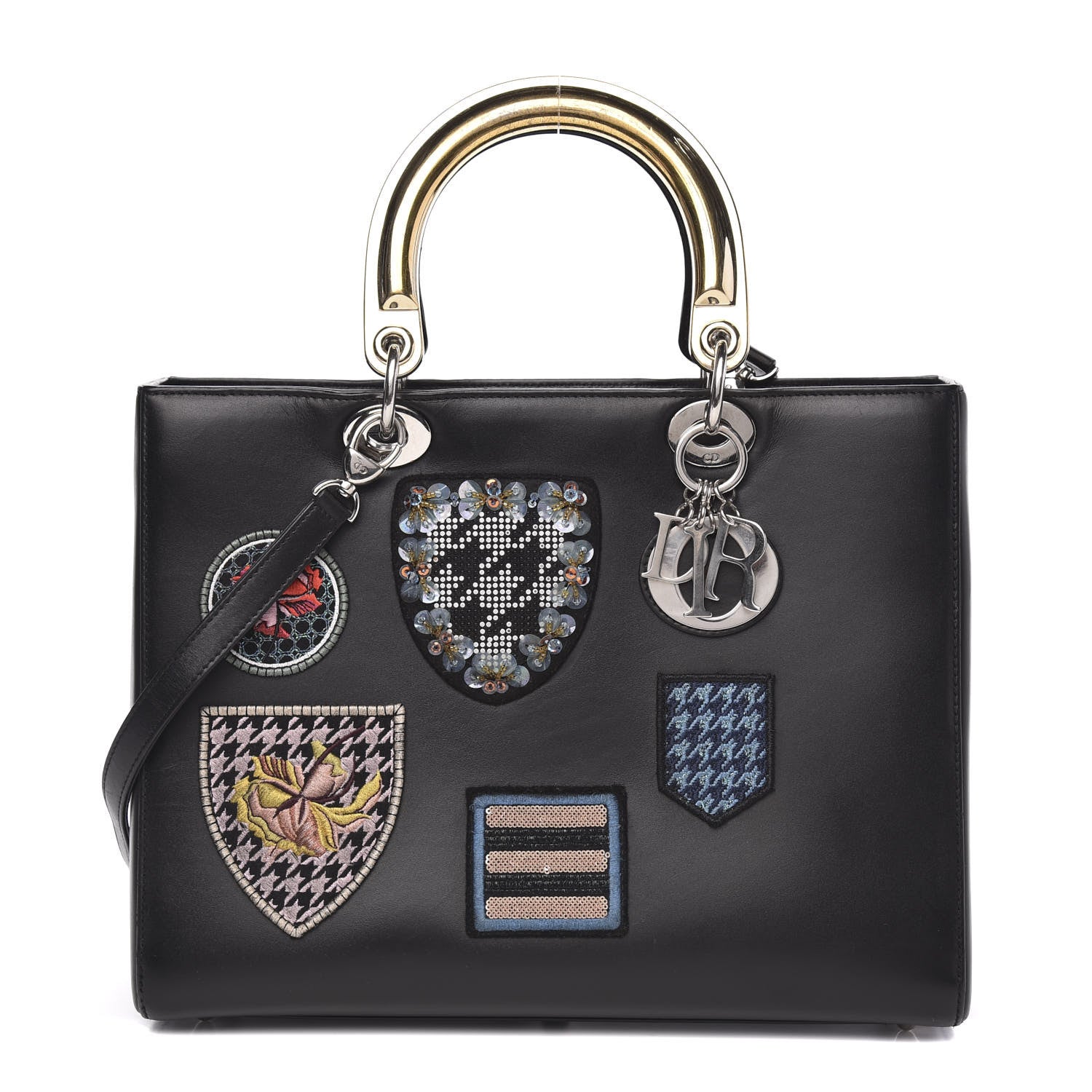 Christian Dior Smooth Calfskin Large Lucky Badges Lady Dior Black 1 of 13