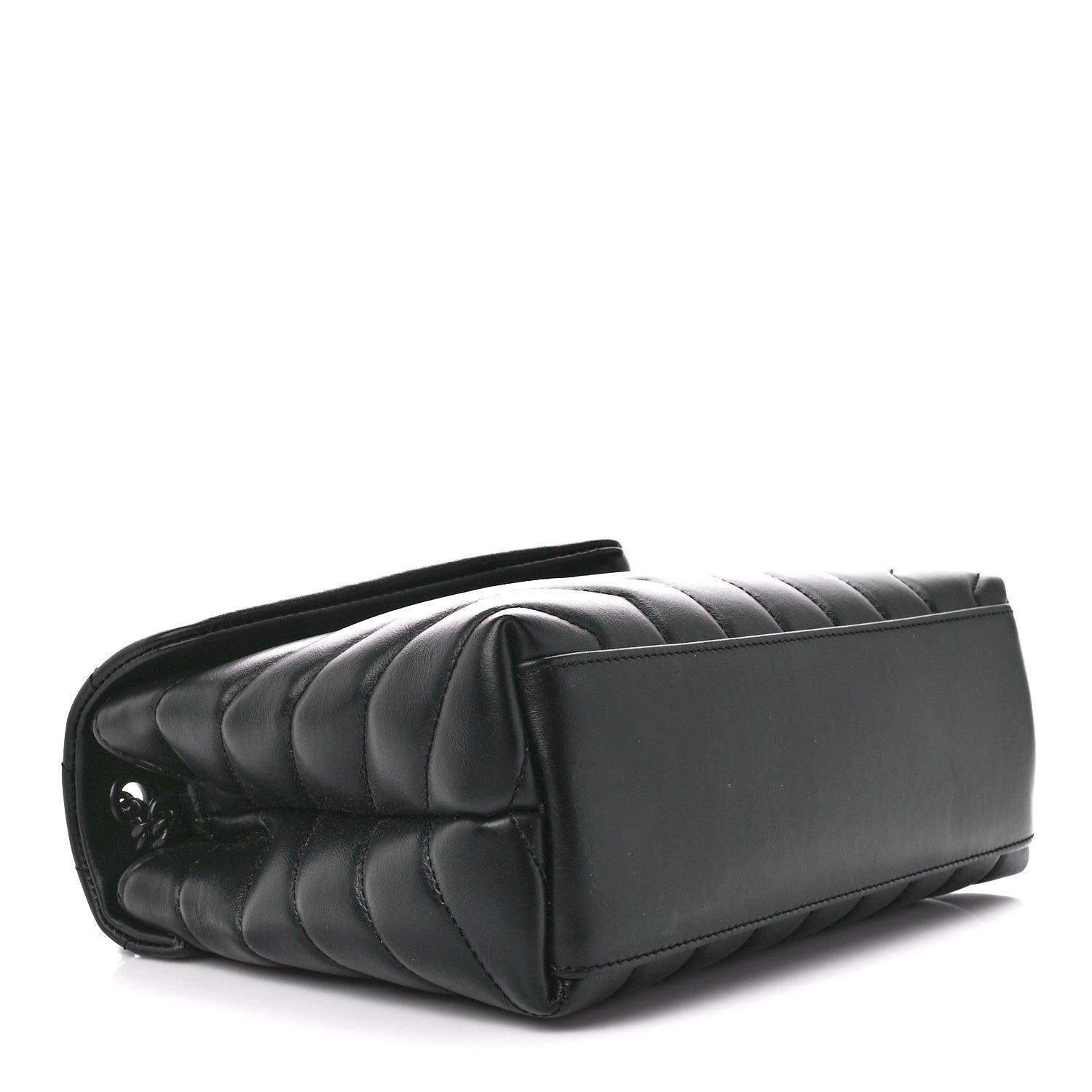 Saint Laurent Calfskin Y Quilted Monogram Monochrome Small Loulou Chain Satchel Black 4 of 12