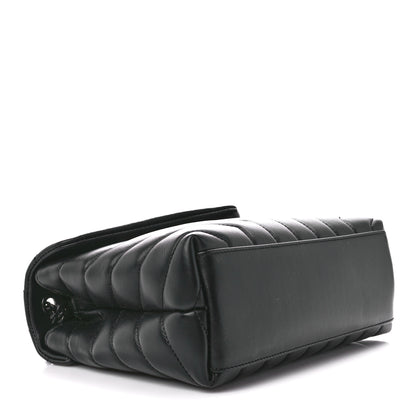 Saint Laurent Calfskin Y Quilted Monogram Monochrome Small Loulou Chain Satchel Black 4 of 12