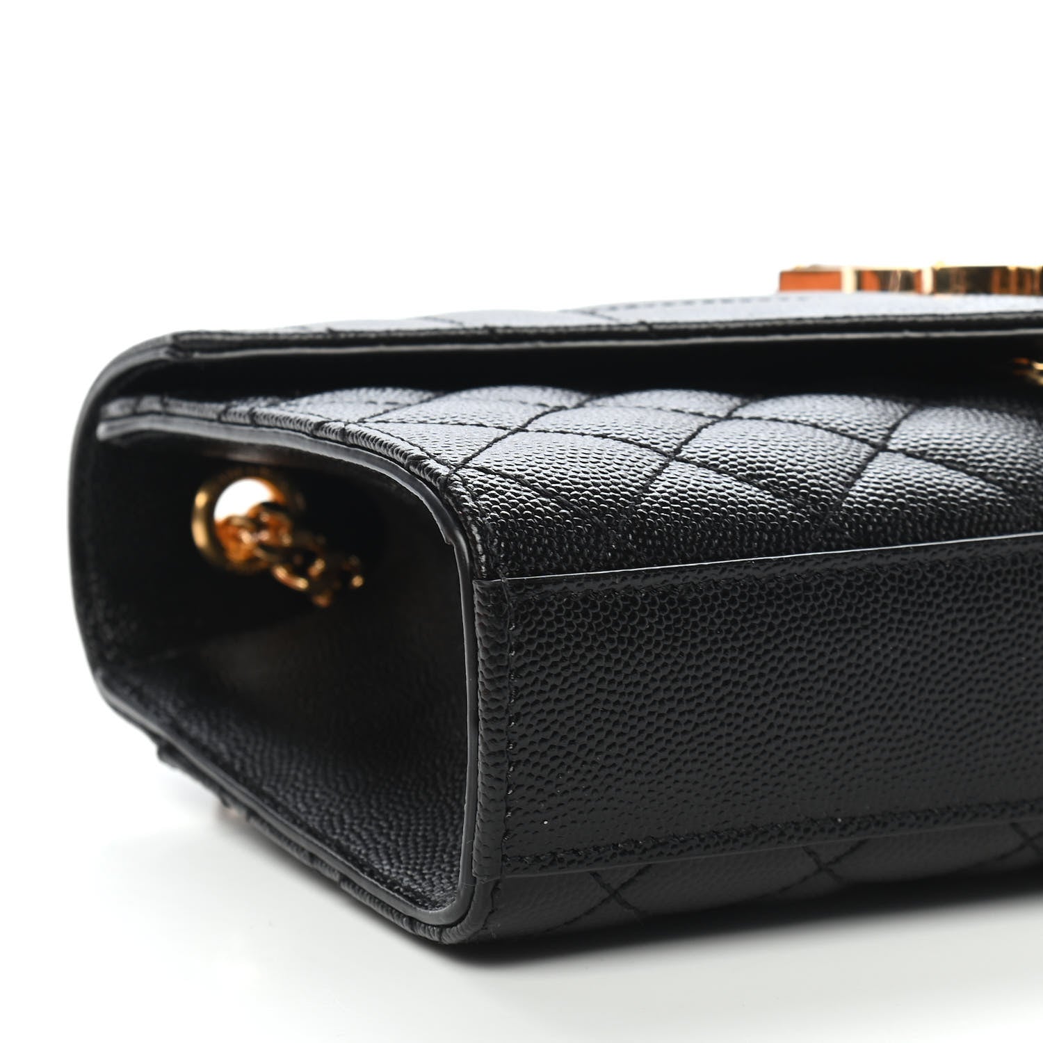 Saint Laurent Grain De Poudre Textured Mixed Matelasse Triquilt Small Monogram Satchel Black 7 of 8
