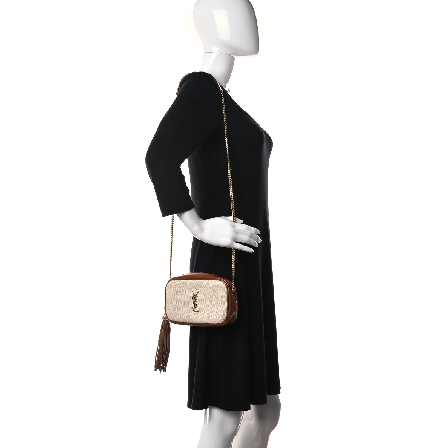 Saint Laurent Cotton Monogram Mini Lou Camera Bag Beige Brick 2 of 10