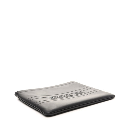 Christian Dior Calfskin Embossed Logo Zip Clutch Black 4 of 6